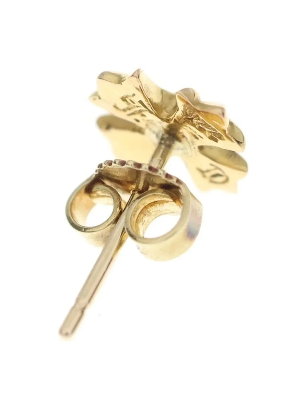 Chrome Hearts 22k No2 CH Pls CH Plus Stud Earrings Gold